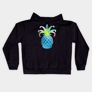 Aloha pineapples, iridescent blue Kids Hoodie